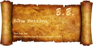 Bőhm Bettina névjegykártya