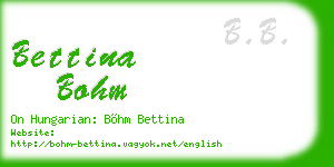 bettina bohm business card